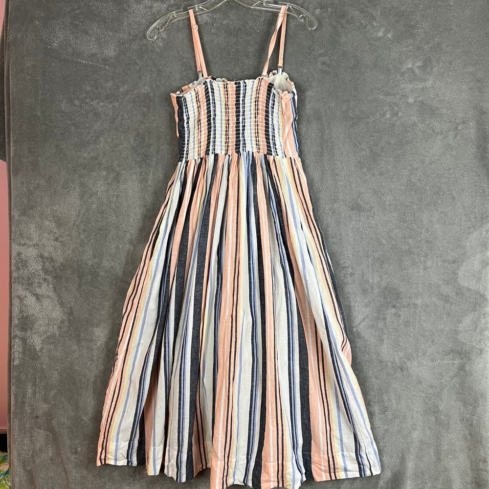 Free People Lilah Pleated Tube Dress Womens S Midi Striped Beachy Coastal - Picture 11 of 12